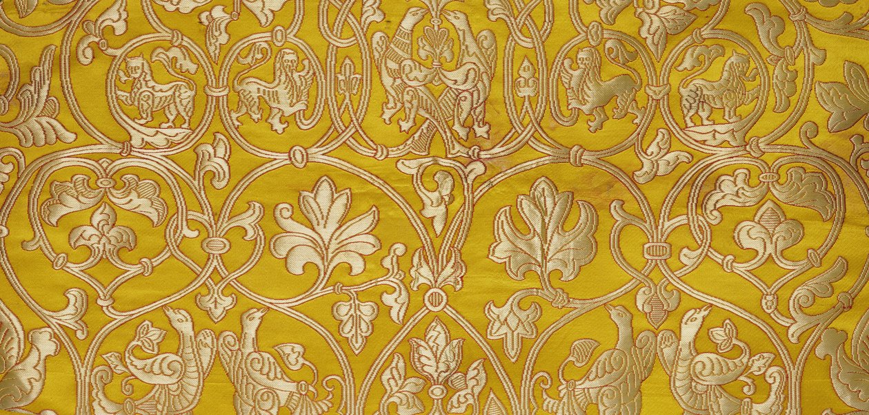Olovyanishnikov Manufactory Gold Brocade, tidigt 1900-tal (textil) av Sergei Vashkov