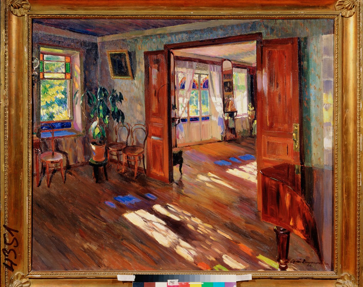 In A House - Målning av Sergei Arsenyevich Vinogradov (1869-1938), olja på duk av Sergei Arsenevich Vinogradov