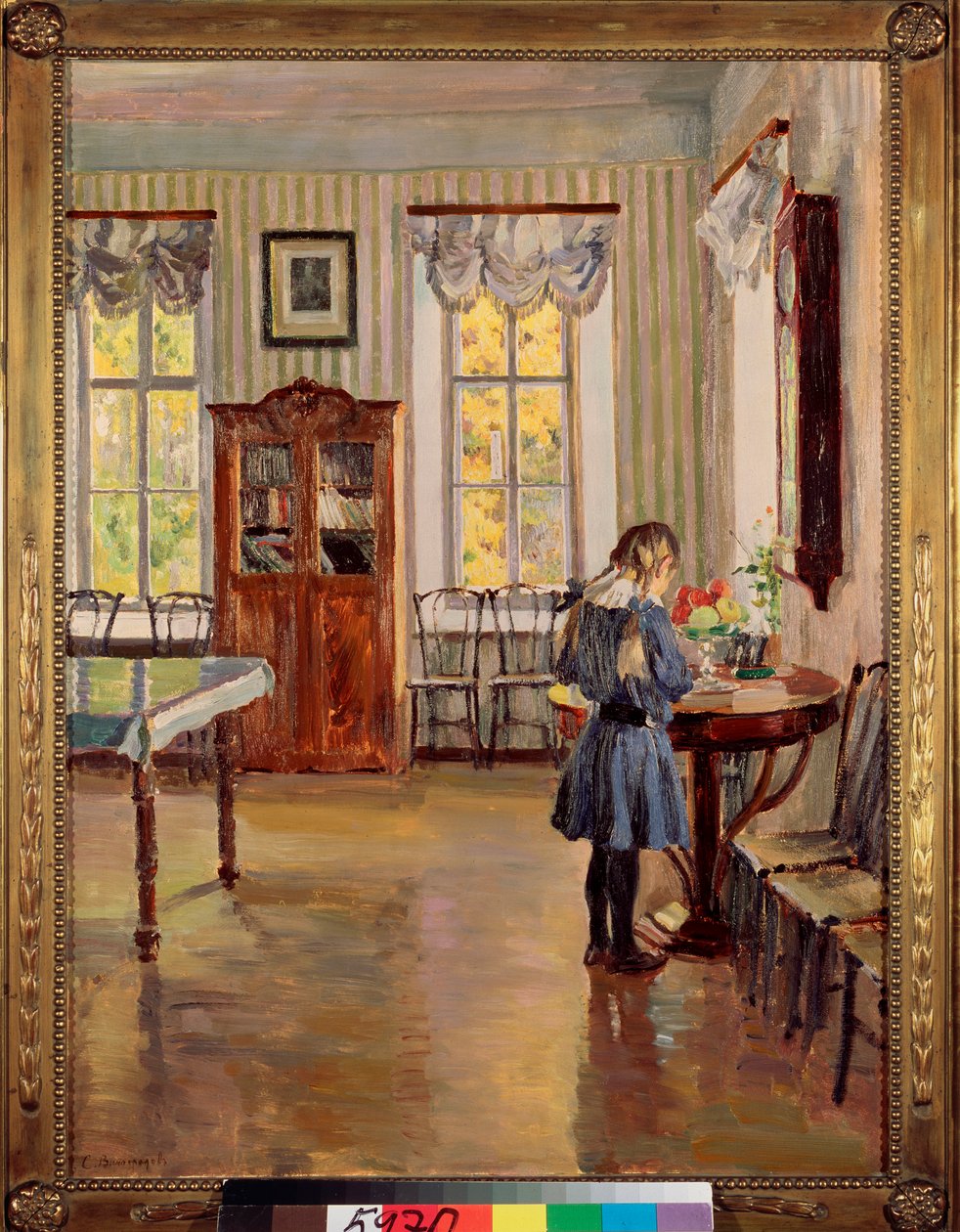 In a House - Målning av Sergei Arsenyevich Vinogradov (1869-1938), olja på duk av Sergei Arsenevich Vinogradov