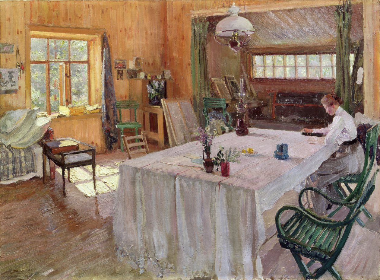 I konstnärens hus Konstantin Korovin (1861-1939) 1907 (olja på duk) av Sergei Arsenevich Vinogradov