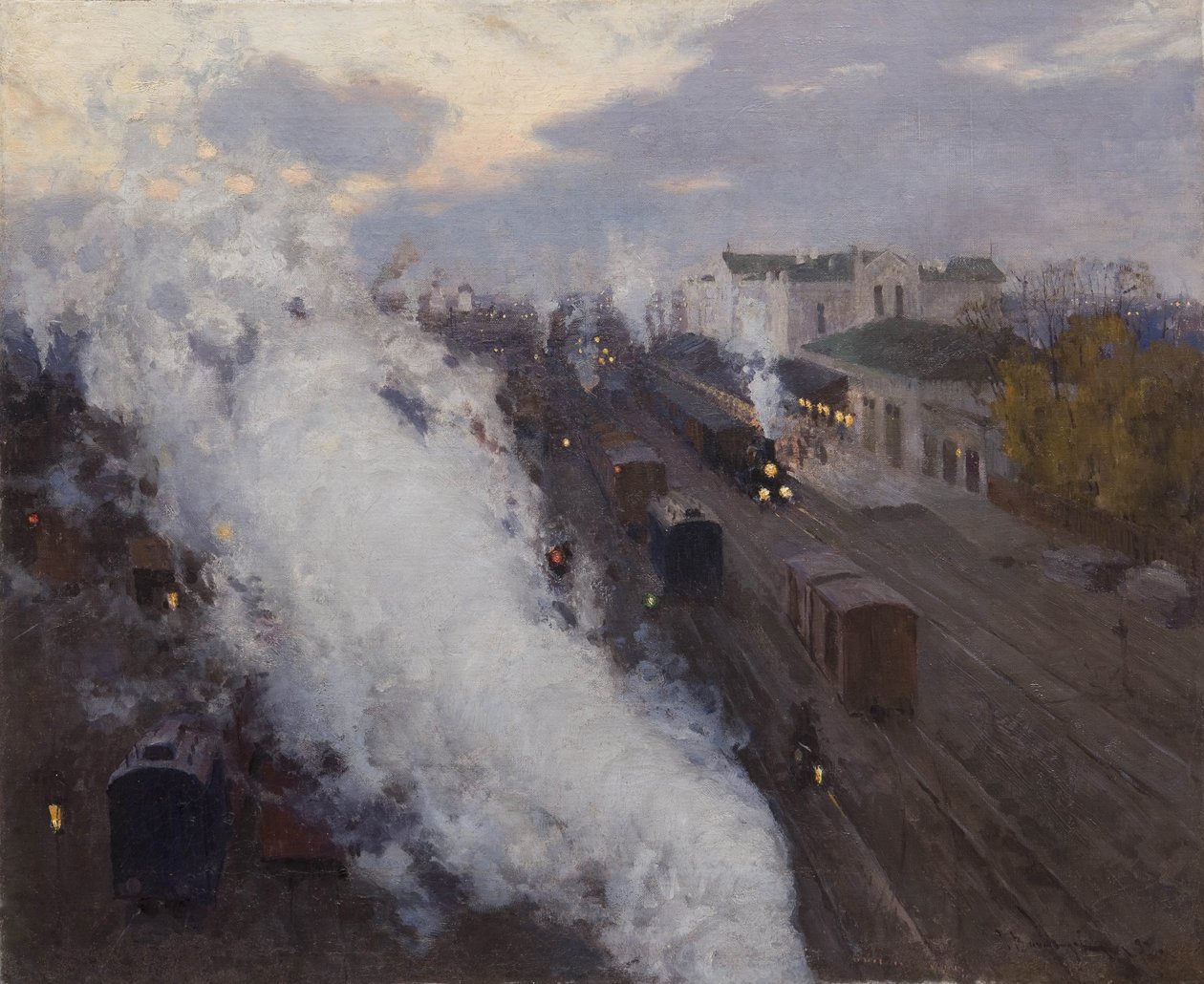 Kharkovs järnvägsstation, 1892 av Sergei Arsenevich Vinogradov