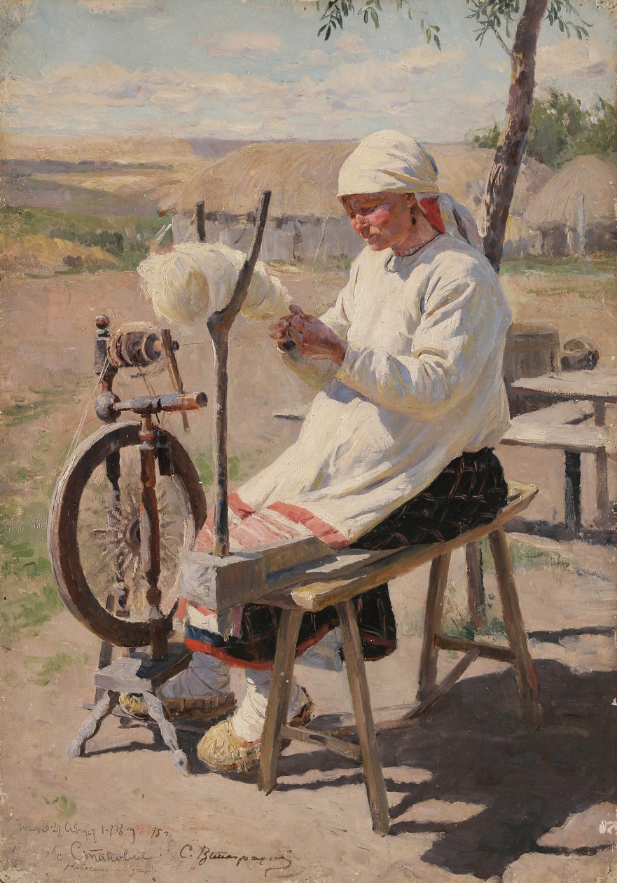 Spinnaren, 1895 av Sergei Arsenevich Vinogradov