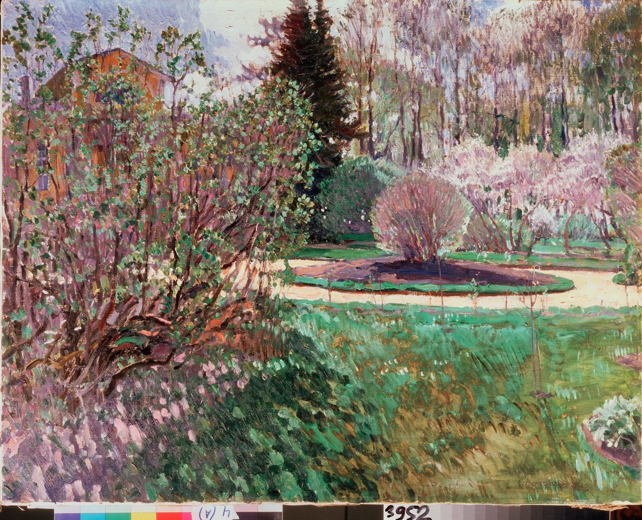 En trädgård, vår - Målning av Sergei Arsenyevich Vinogradov (1869-1938), olja på duk av Sergei Arsenevich Vinogradov