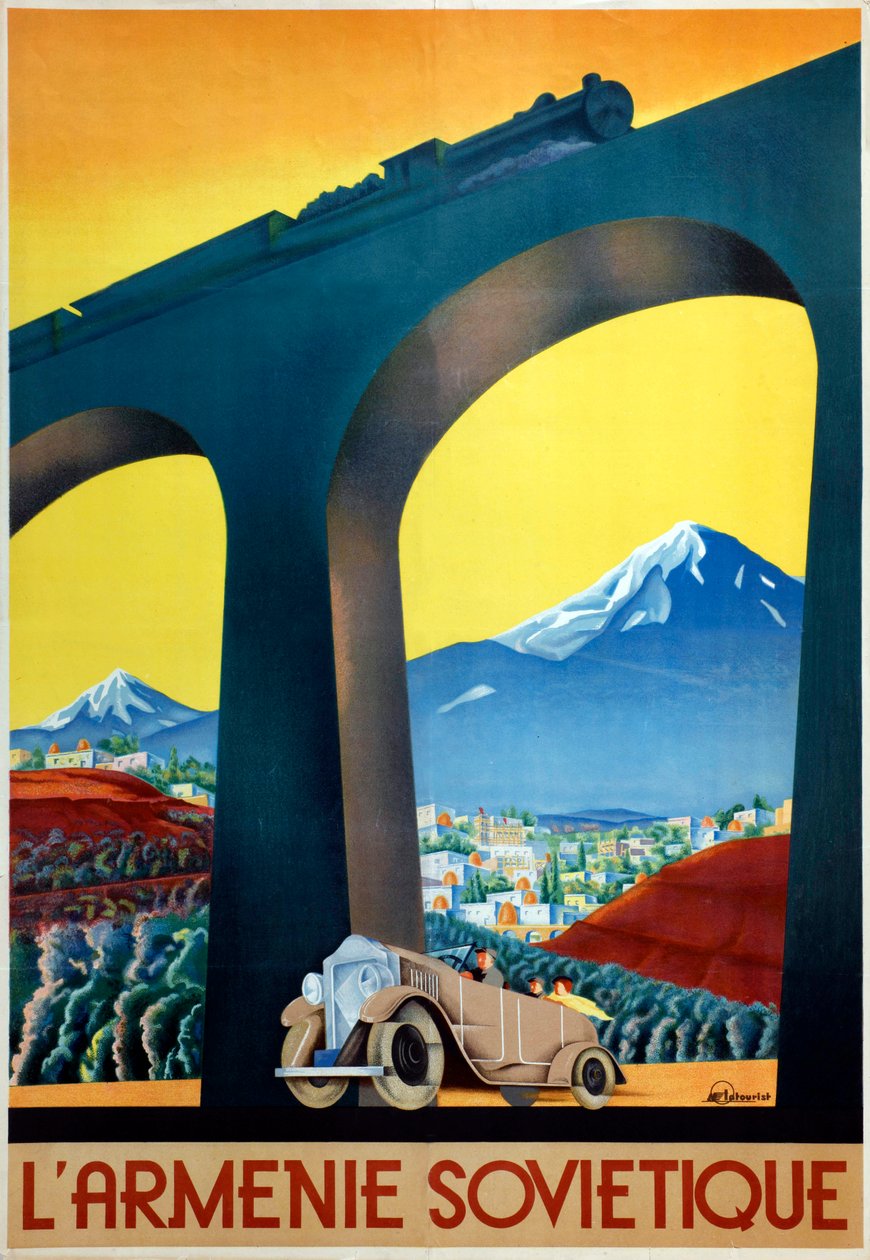 Sovjetisk Armenien affisch från Intourist company, 1935 av Sergei Dmitrievich Igumnov