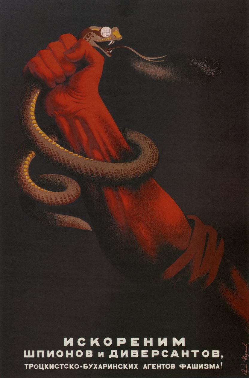 Vi kommer att rycka upp spioner och avledningsmän från de trotskij-bucharintiska fascismens agenter!, 1937 av Sergei Dmitrievich Igumnov