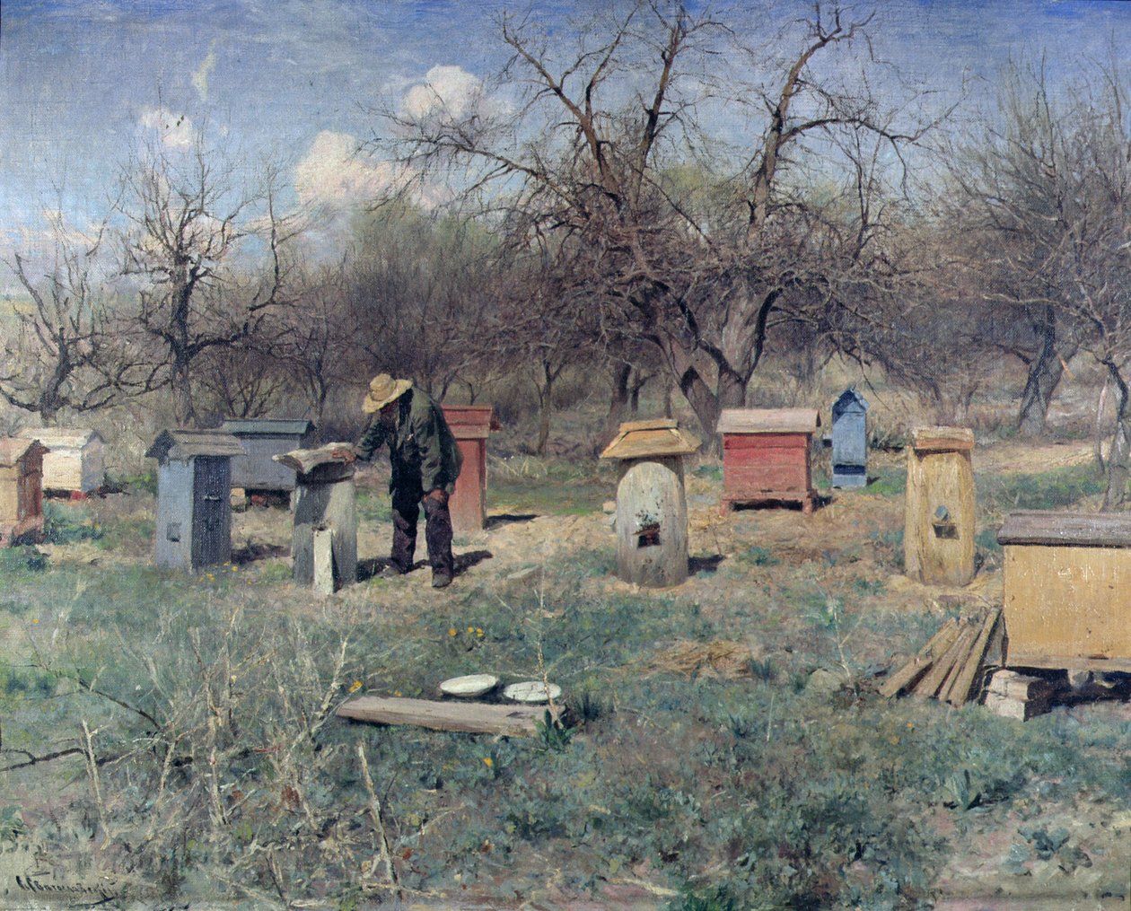 En vårdag, eller bikupor, 1899 av Sergei Ivanovich Svetoslavsky