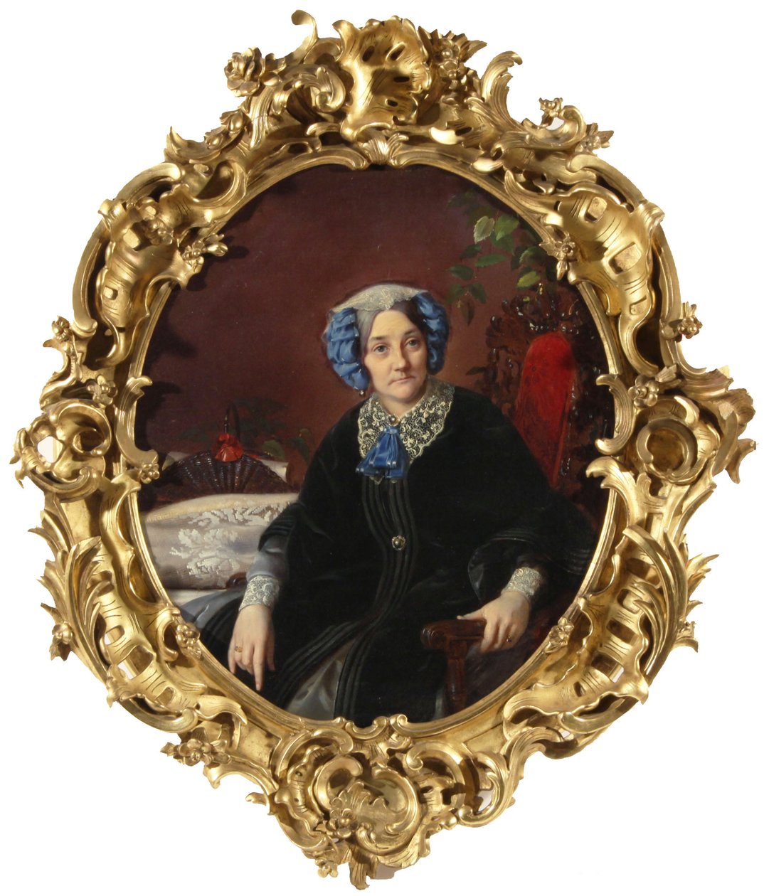 Porträtt av prinsessan Isabella Adamovna Gagarina 1800-1886, född grevinnan Walewska, 1850-talet av Sergei Konstantinovich Zaryanko