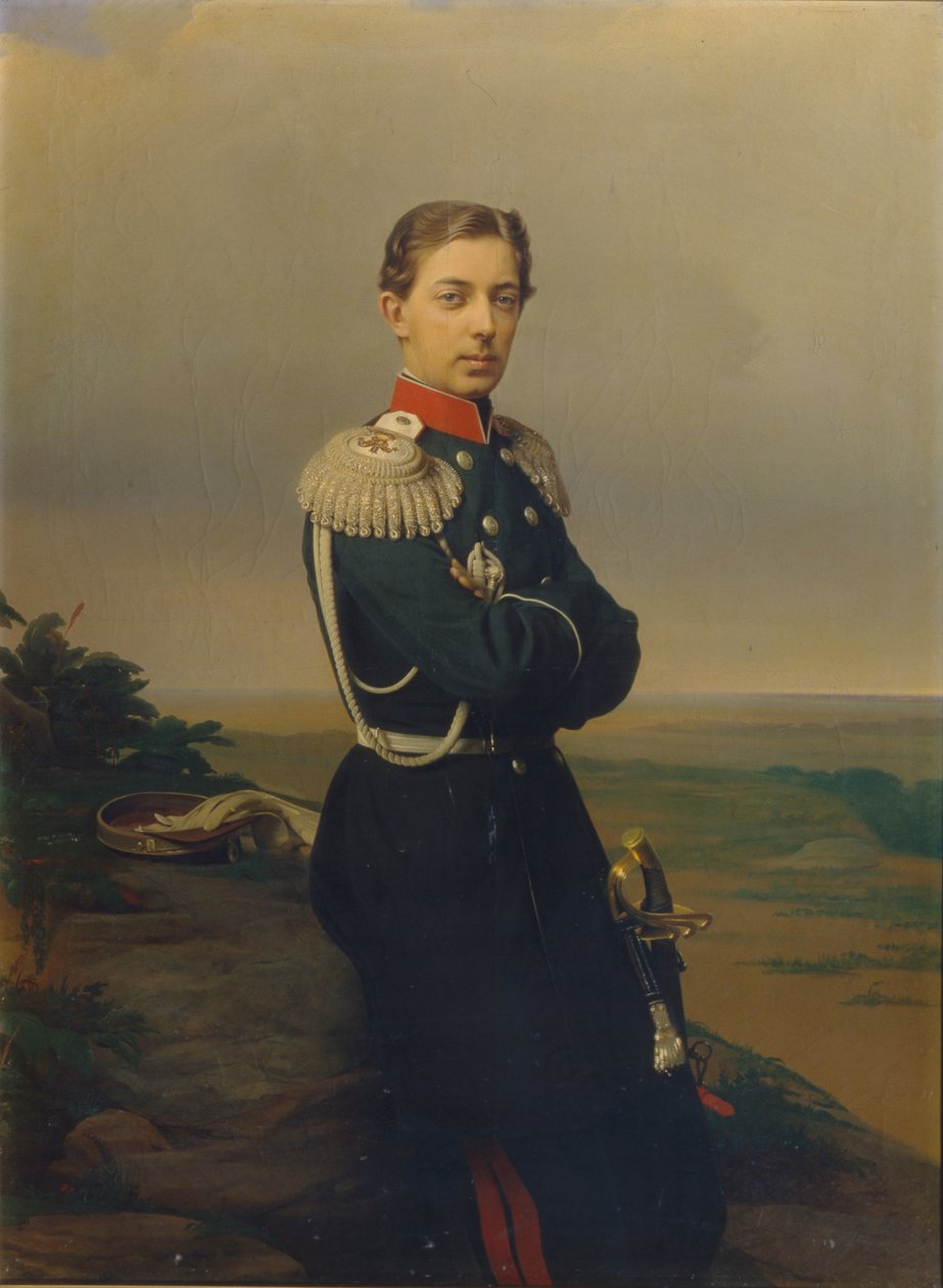 Porträtt av Tsarevich Nicholas Alexandrovich av Ryssland 1843–1865 av Sergei Konstantinovich Zaryanko