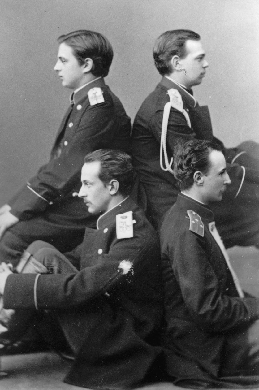Storhertigarna Alexander Alexandrovich och Vladimir Alexandrovich av Ryssland, c1870-c1875 av Sergei Lvovich Levitsky