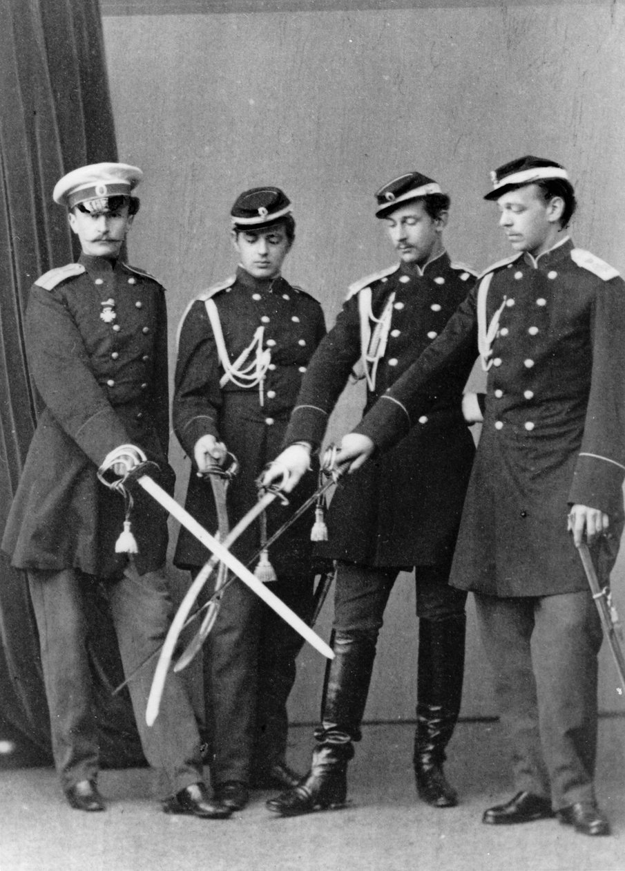 Storhertigarna Alexander Alexandrovich och Vladimir Alexandrovich av Ryssland, c1870-c1875 av Sergei Lvovich Levitsky