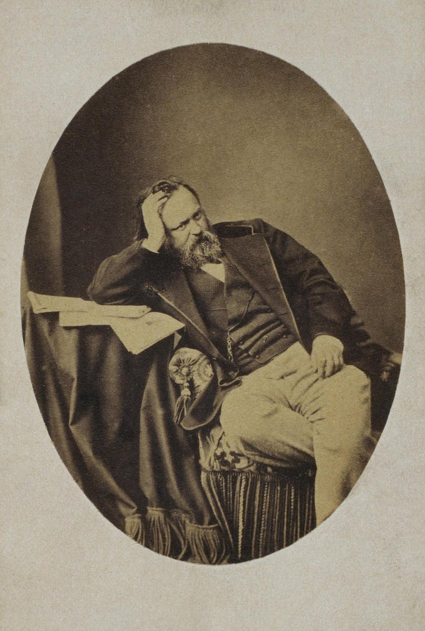 Porträtt av Aleksandr Ivanovich Herzen 1812-1870, ca. 1861 av Sergei Lvovich Levitsky