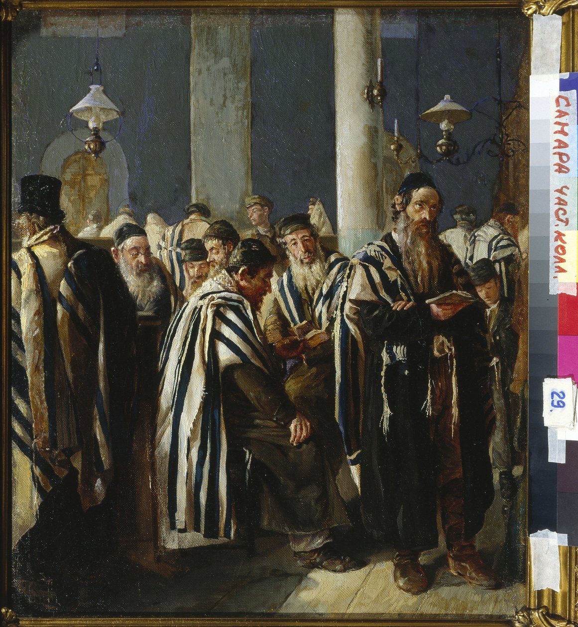 Chabbat - Shabbat Prayer av Yuzhanin, Sergei (Sergey) Nikitich (1862-1933). Olja på duk, storlek: 47x40,5 av Sergei Nikitich  Yuzhanin