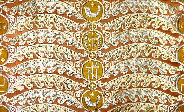Olovyanishnikov Manufactory Gold Satin, tidigt 1900-tal (textil) av Sergei Vashkov