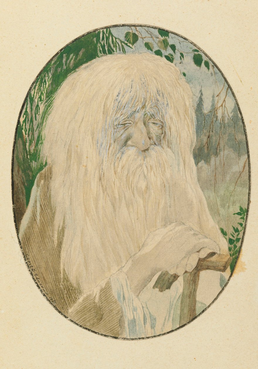 Leshy. Illustration till dikten Ruslan och Lyudmila av A. Pushkin, 1921-1926. av Sergei Vasilevich Chekhonin