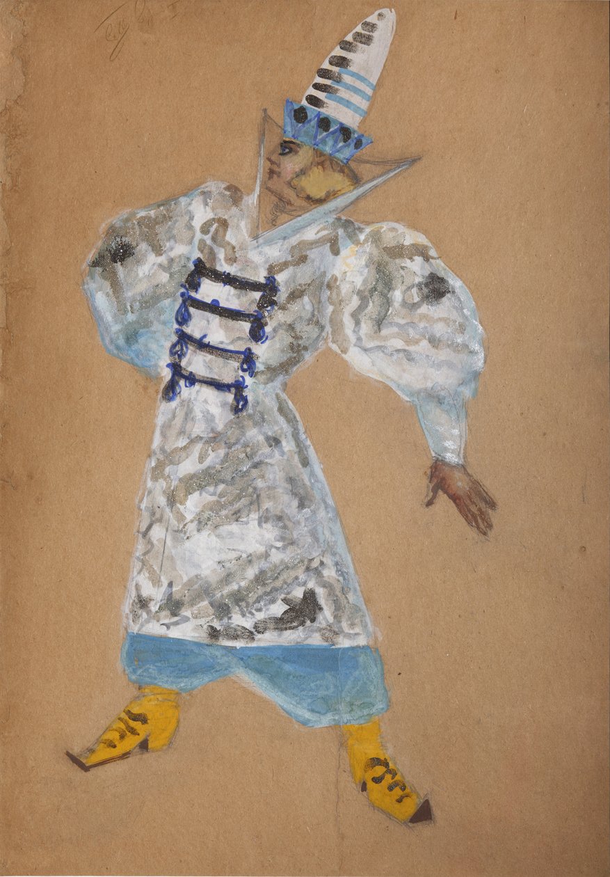 Kostymdesign för operan The golden cockerel av N. Rimsky-Korsakov av Sergei Vasilievich Malyutin