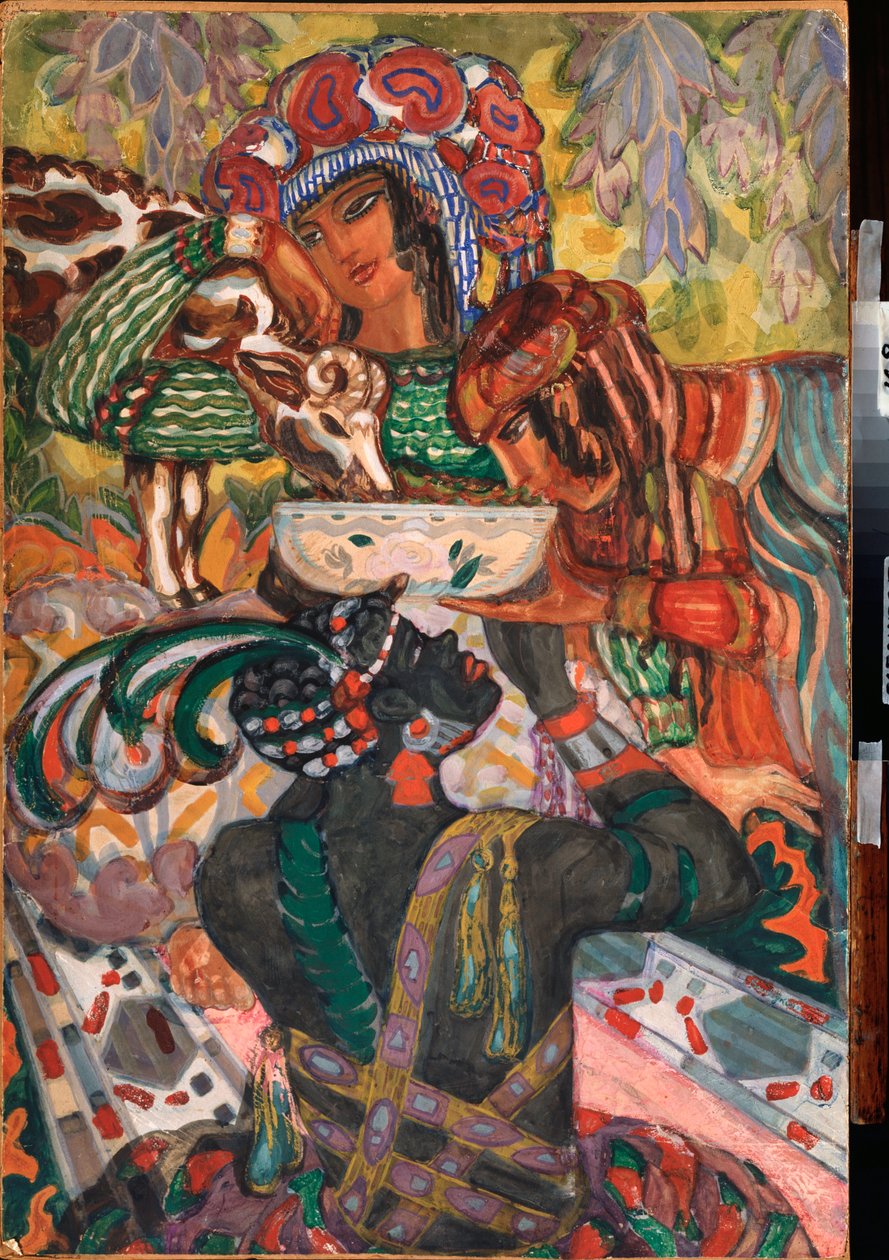 Orientalsk saga - Verk av Sergei Yurievich Sudeykin (Serge Soudeikine) (1882-1946), gouache och tempera på kartong, cirka 1910, rysk konst, 1900-talet, jugend, modernism - Regionalt konstgalleri, Taganrog (Ryssland) av Sergei Yurevich Sudeikin