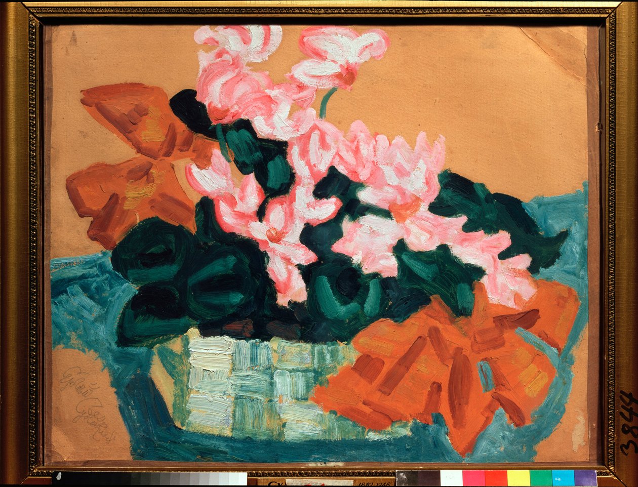 Fleurs, Nature morte (Blommor, Stilleben) - Verk av Sergei Yurievich Sudeykin (Serge Soudeikine) (1882-1946), olja på kartong - Rysk konst, modernism, art nouveau, 1900-talet - State United Art Museum, Kostroma (Ryssland) av Sergei Yurevich Sudeikin