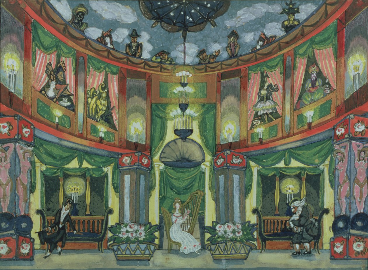 Skiss till Jacques Offenbachs "Hoffmans sagor" av Sergei Yurevich Sudeikin