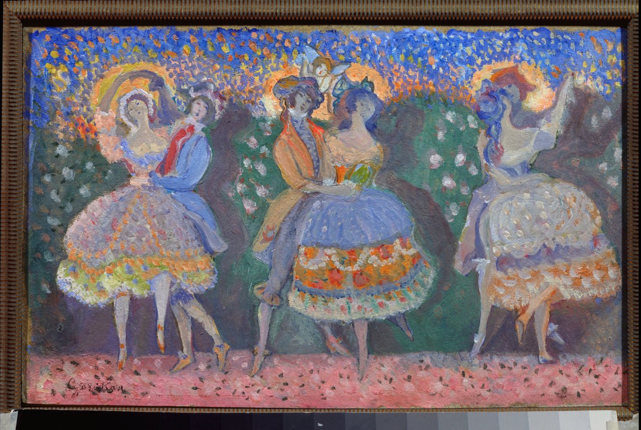 Un ballet (A Ballet) - Verk av Sergei Sudeykin (Serge Soudeikine) (1882-1946), olja på kartong, rysk konst, 1900-talet, modernism - Statens centrala litterära museum, Moskva av Sergei Yurevich Sudeikin