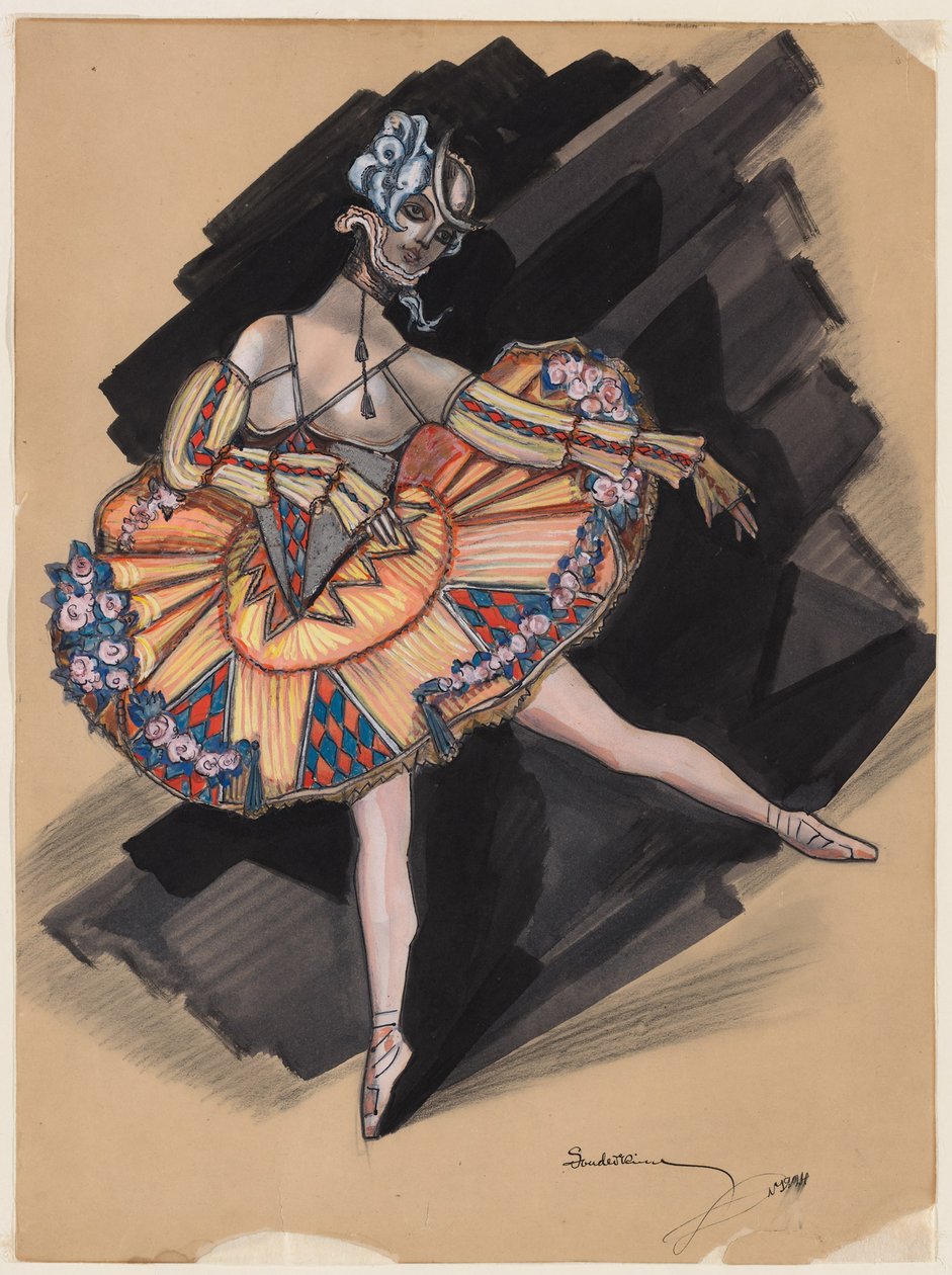 Fe dockan. Kostymdesign för Anna Pavlova, 1924 av Sergei Yurievich Sudeykin