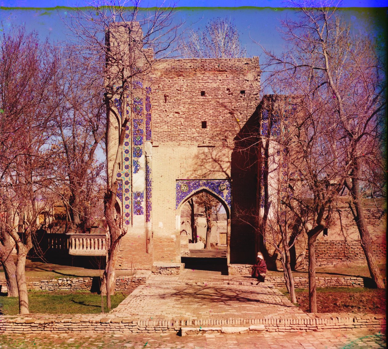 Ingången till Gur-Emir (kungens grav) Samarkand, 1905-1915 av Sergey Prokudin Gorsky