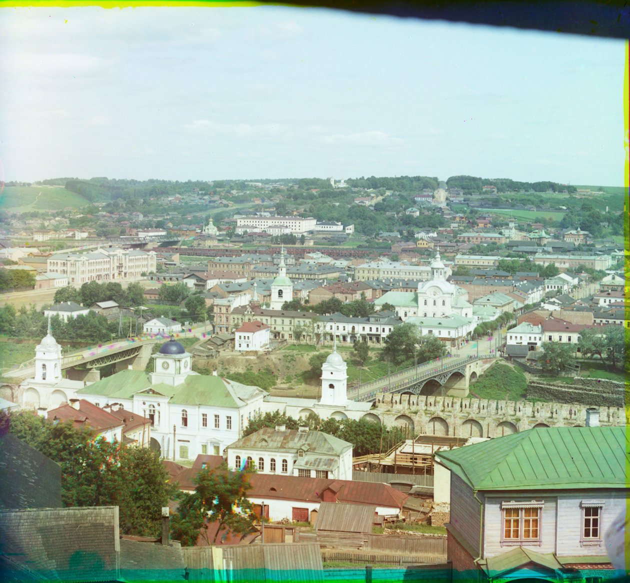 Översikt över den norra delen från klocktornet i Assumption Cathedral, Smolensk, 1905-1915 av Sergey Prokudin Gorsky