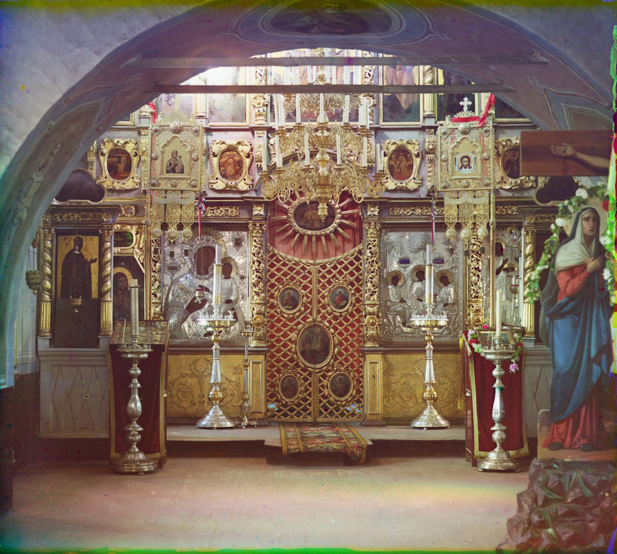 Ikoner i Borodino-kyrkan, 1905-1915 av Sergey Prokudin Gorsky