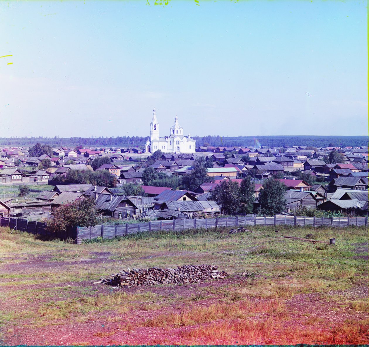 Ekaterinburg där tsaren och hans familj sköts 1918, 1905-1915 av Sergey Prokudin Gorsky