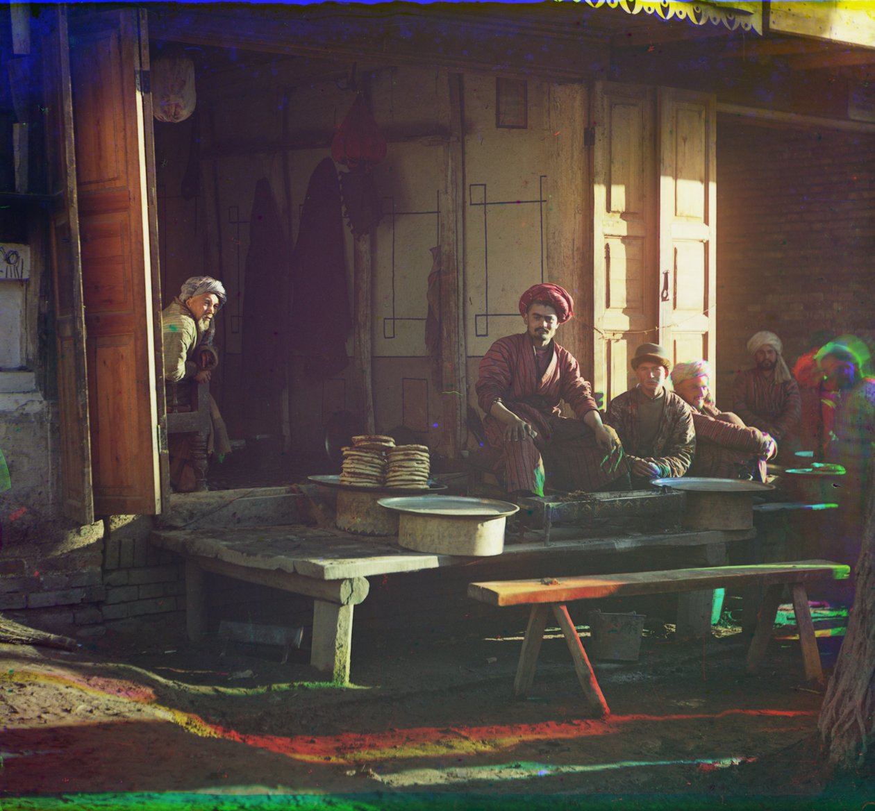 Kebab restaurant, Samarkand, 1905-1915 av Sergey Prokudin Gorsky