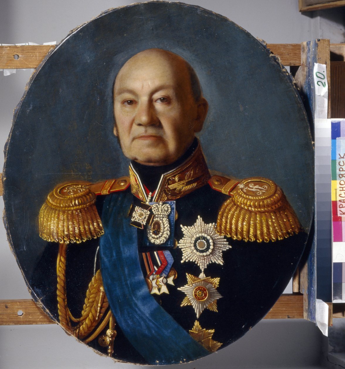 Porträtt av comte Arseny Andreyevich Zakrevsky (Arseni Andreyevich Zakrevski) (1783-1865). Peinture de Sergey (Sergei, Serguei) Konstantinovich Zaryanko (Zarianko) (1818-1870), huile sur toile, apres 1848. Art russe 19e siecle, classicism. State v. Suriko av Sergey Konstantinovich Zaryanko