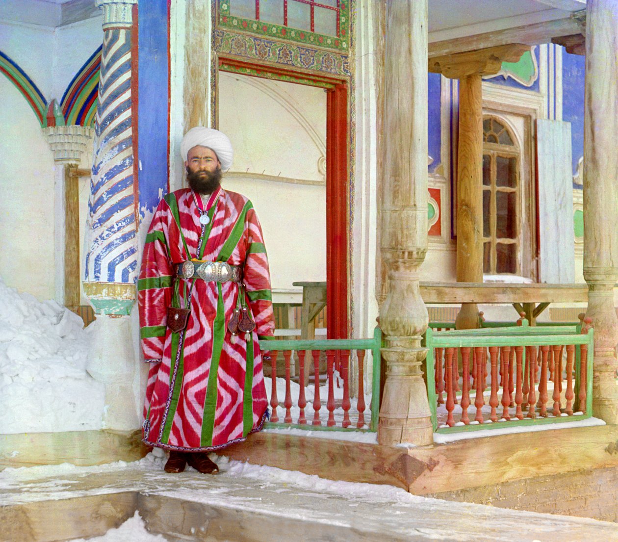 En minister i Emiratet Bukhara i högtidlig klädsel, ca. 1910 (foto) av Sergey Prokudin Gorsky