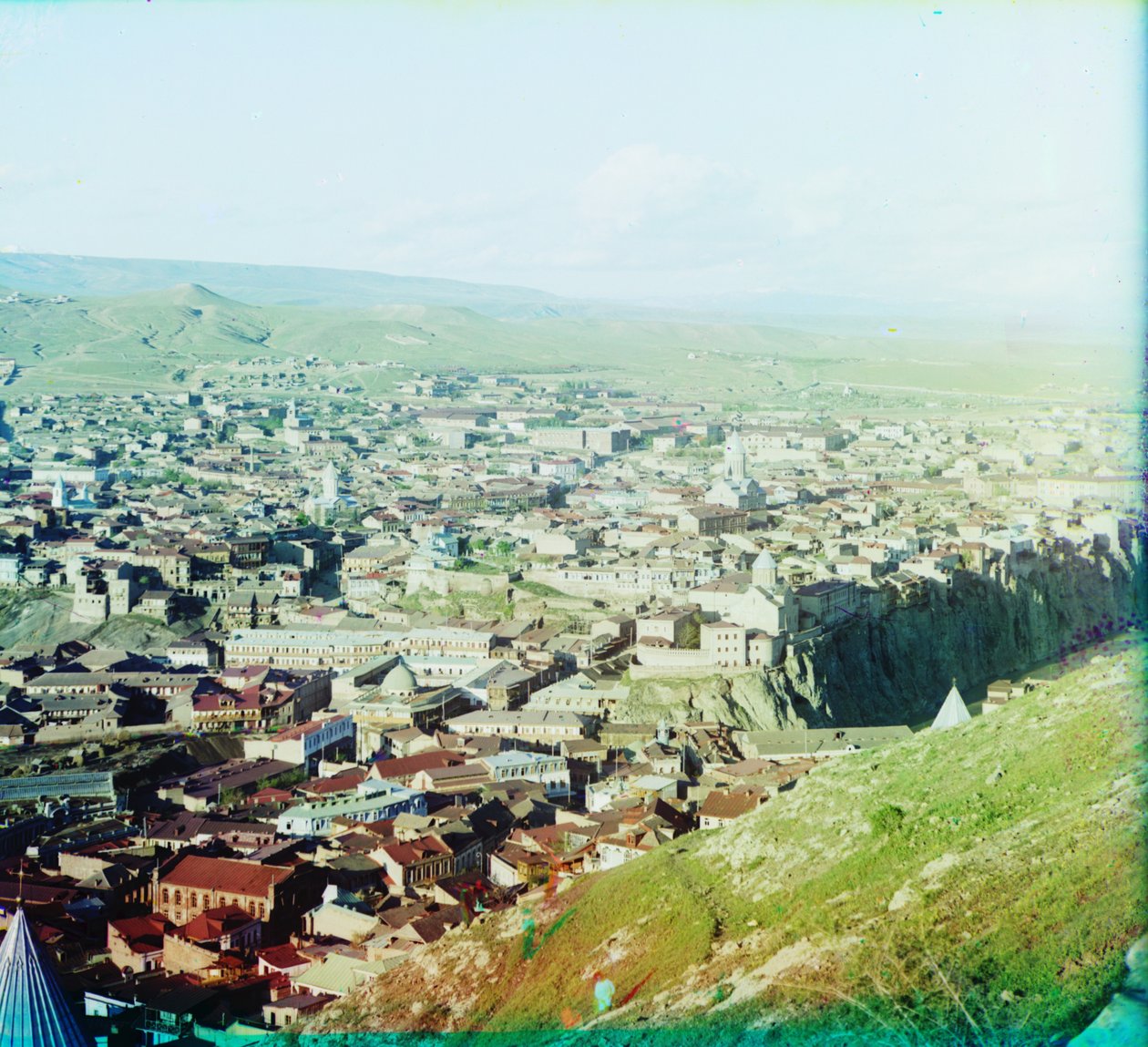 Utsikt över Tiflis (nu Tbilisi) från St Davids kyrka, 1905-1915 av Sergey Prokudin Gorsky