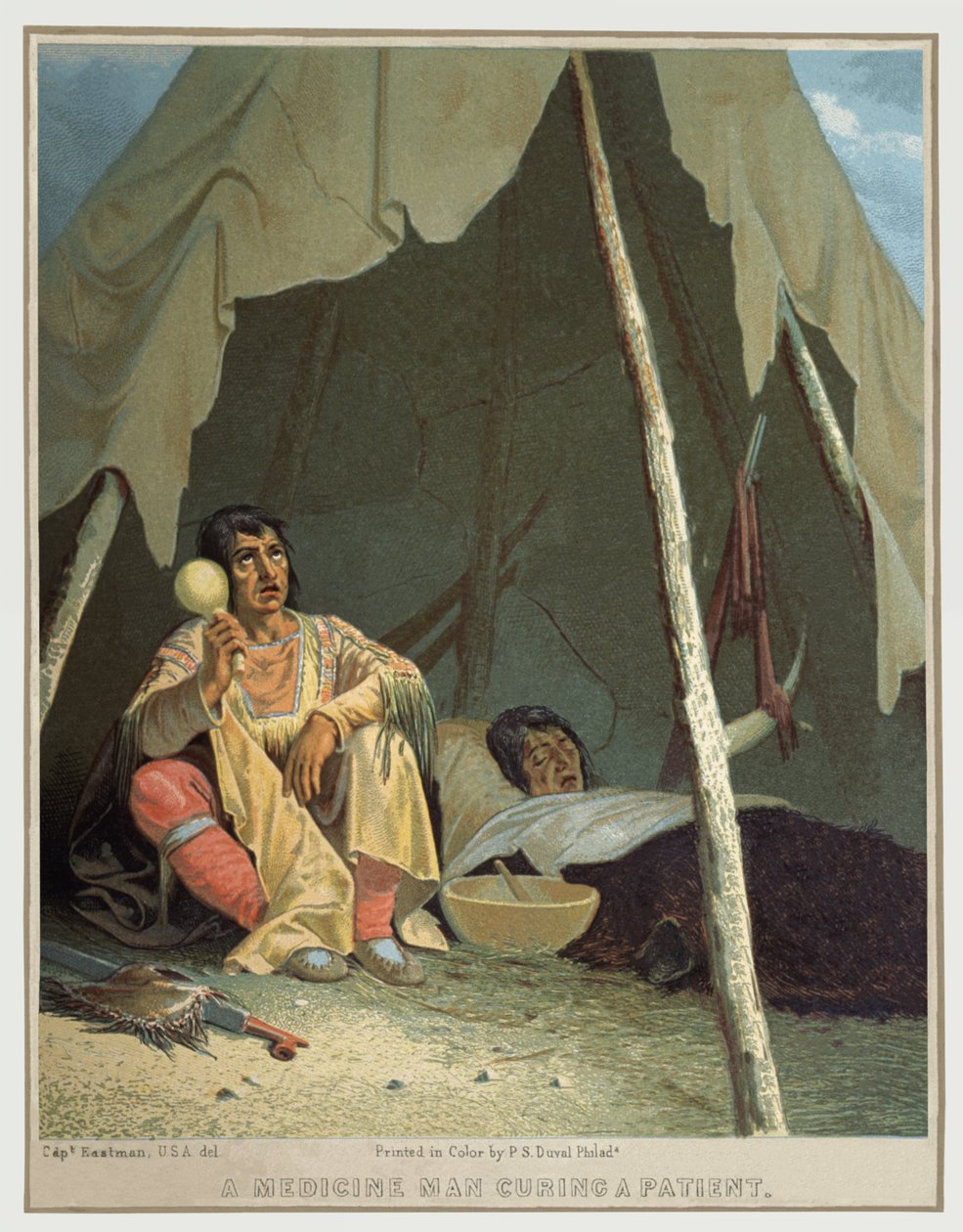 Amerikansk shaman, ca 1850 (illustration) av Seth Eastman