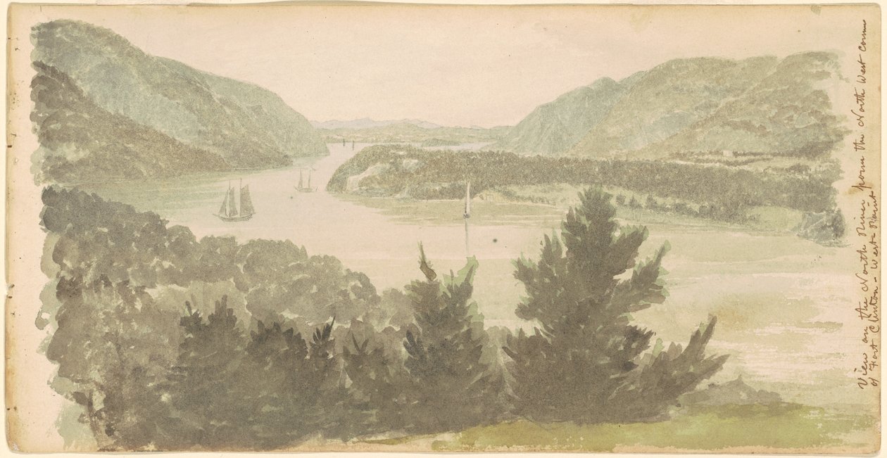Utsikt över North River från det nordvästra hörnet av Fort Clinton-West Point av Seth Eastman