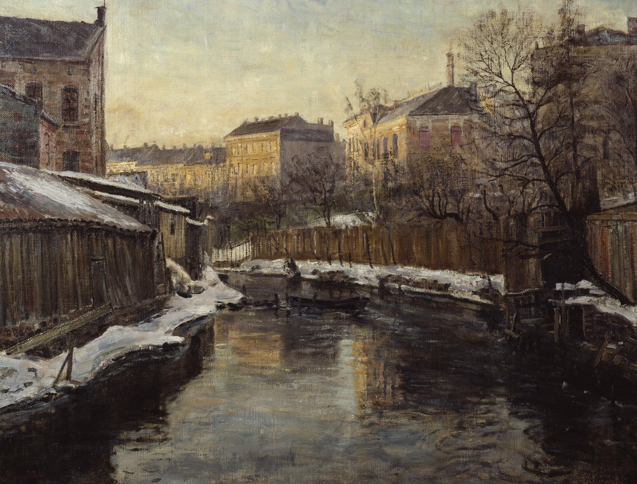 Från Akerselva (olja på duk) av Severin Grande