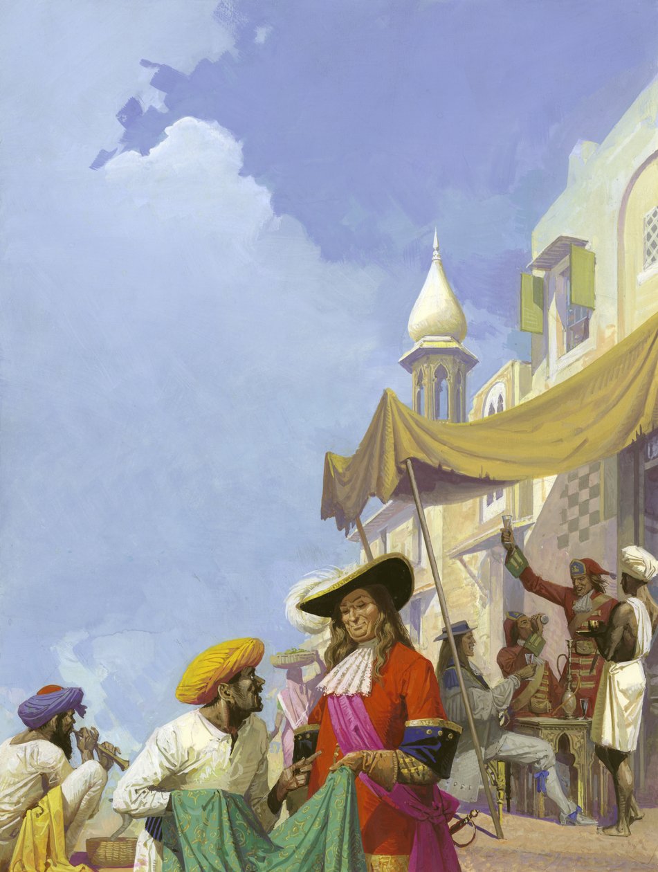 The English East India Company (gouache på papper) av Severino Baraldi
