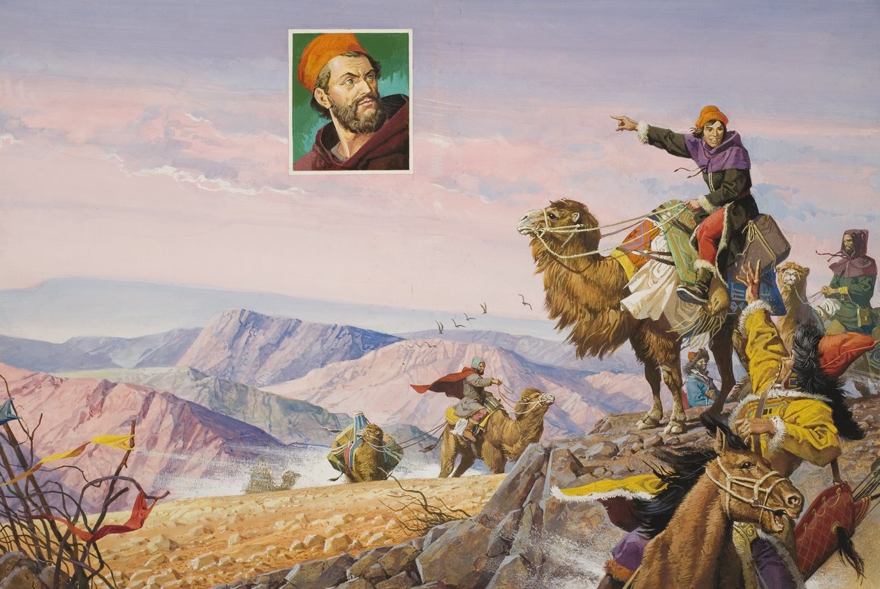 Den långa vägen till Cathay (gouache på papper) av Severino Baraldi