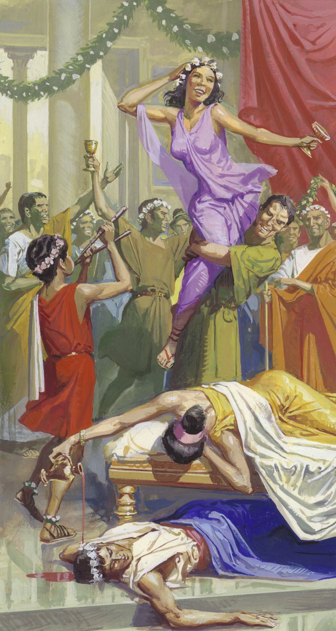 Den romerska festivalen Saturnalia (gouache på papper) av Severino Baraldi