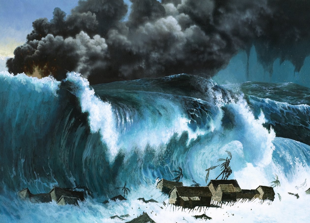 Tsunami efter Krakatoas utbrott av Severino Baraldi