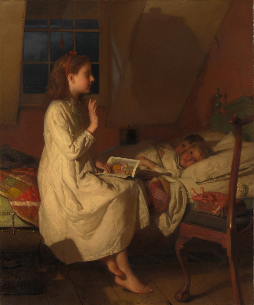 Story of Golden Locks, c.1870 (olja på duk) av Seymour Joseph Guy