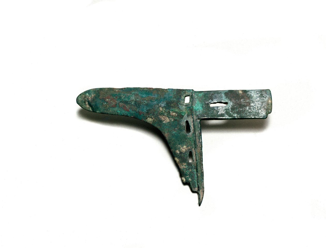 Klingesvedet hellebard af bronze av Shang Dynasty Chinese School