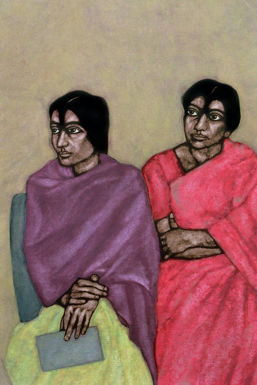 Barnlek, 1987 (wc på papper) (detalj) av Shanti Panchal