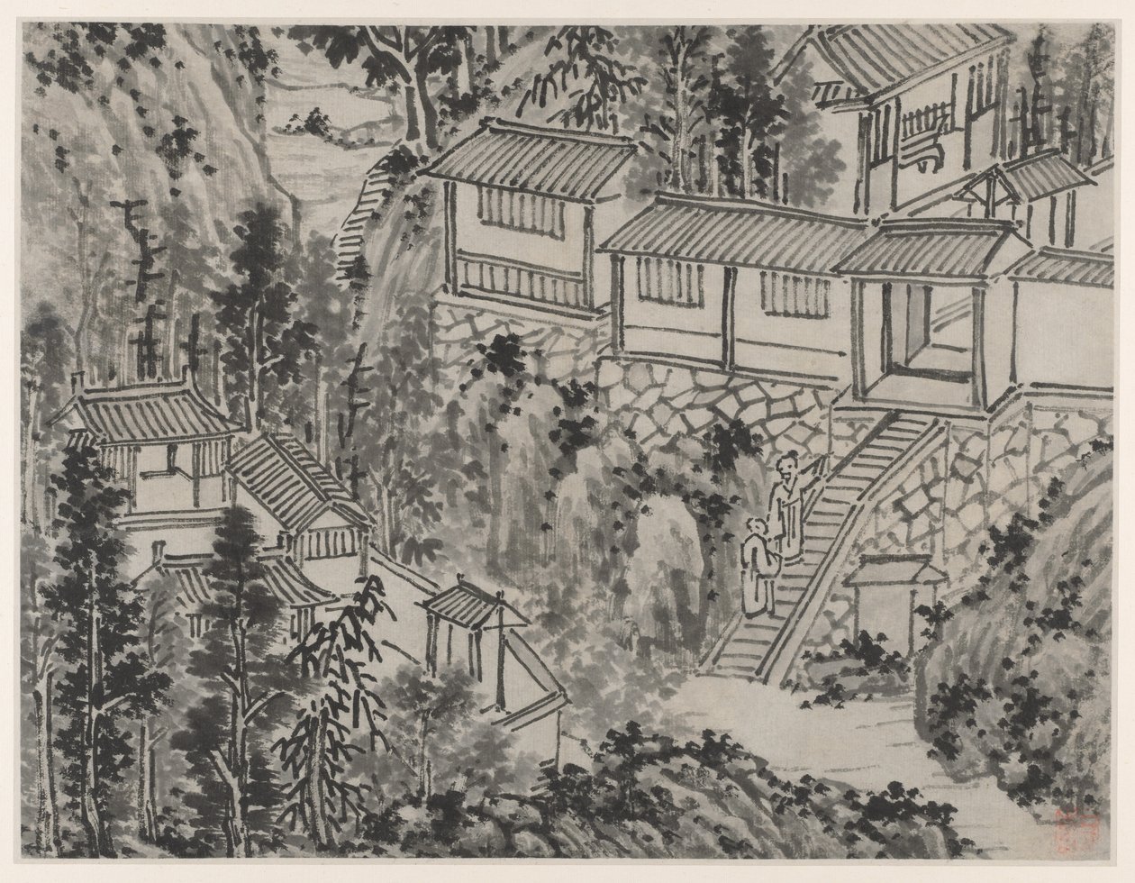 Tolv vyer över Tiger Hill, Suzhou: The Pine Retreat, efter 1490. av Shen Zhou