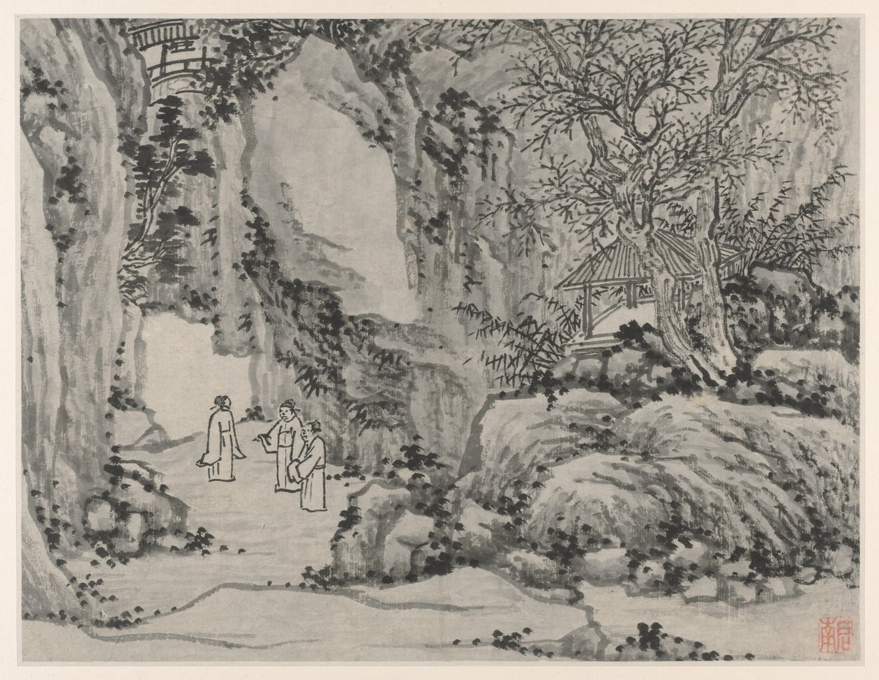 Tolv vyer av Tiger Hill, Suzhou: The Sword Spring, Tiger Hill, efter 1490. av Shen Zhou