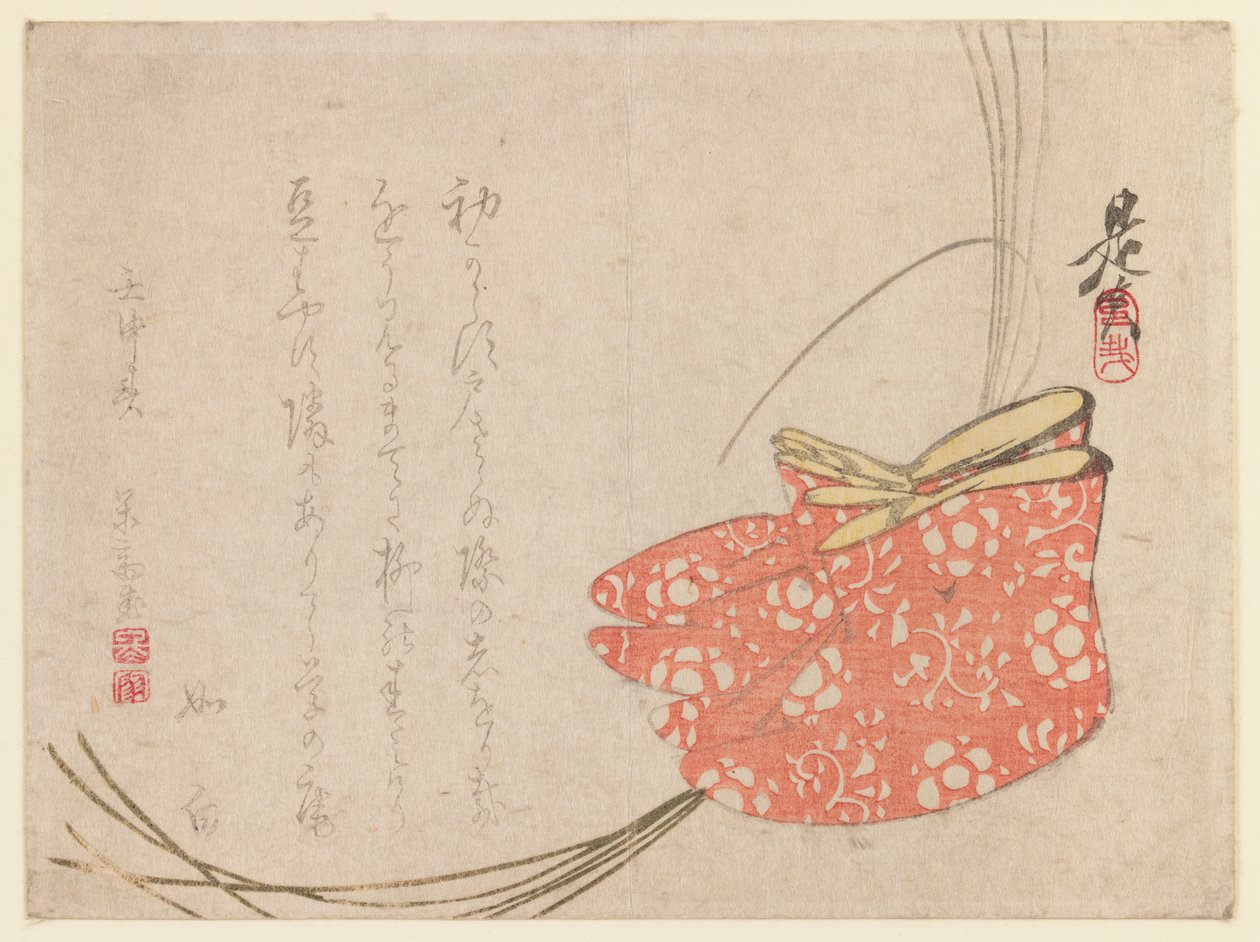 Surimono (träblockstryck) av Shibata Zeshin