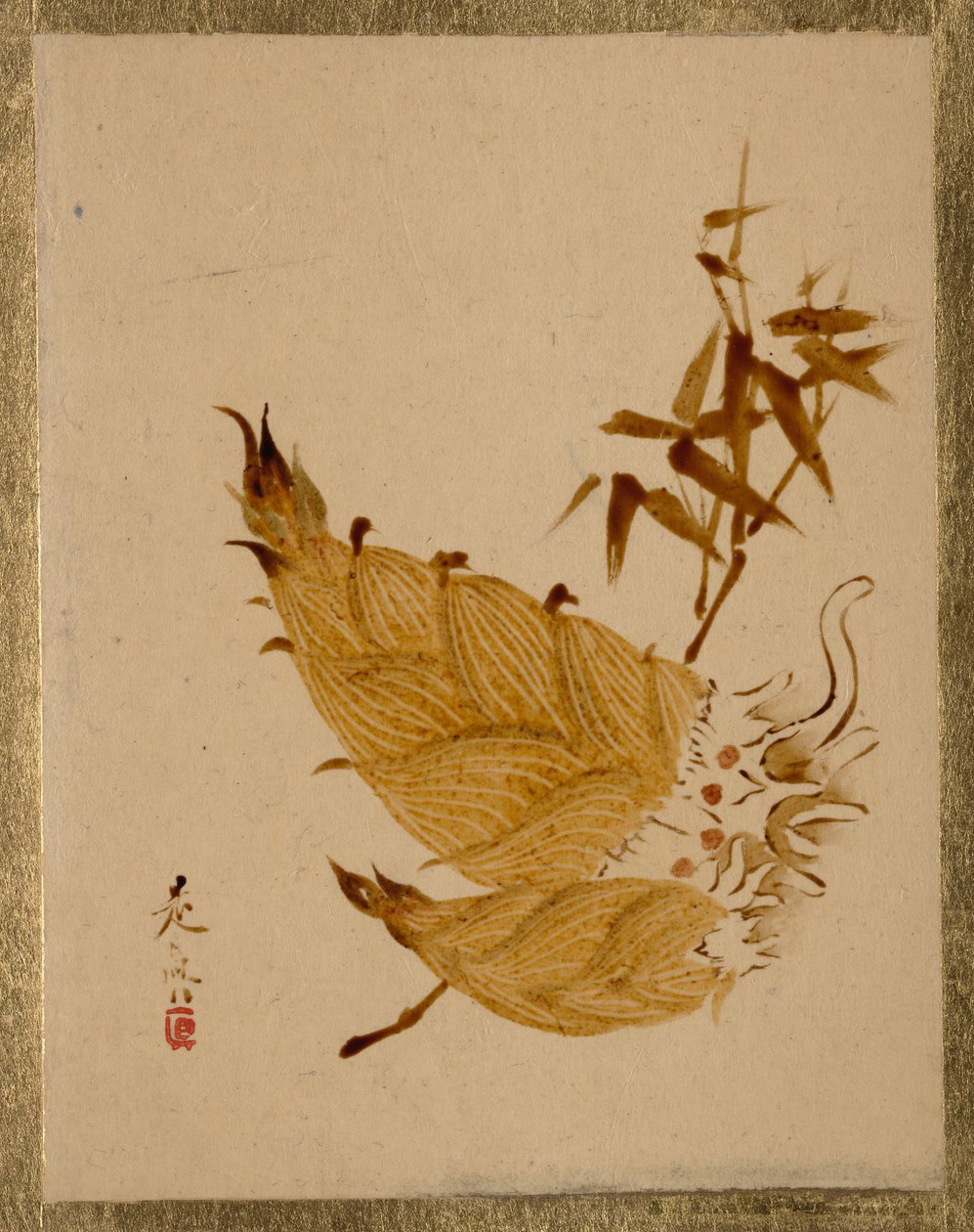 Bambuskott, ca. 1880-talet. av Shibata Zeshin