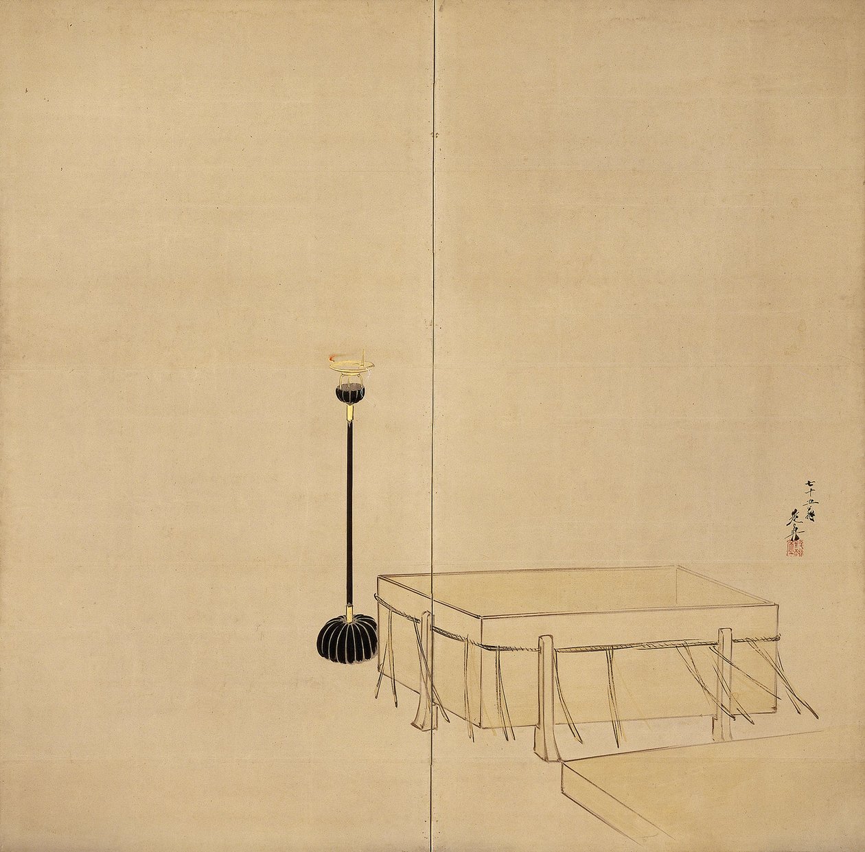 Ibaraki [vänstra delen av ett par] av Shibata Zeshin