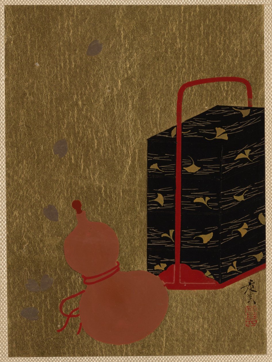 Lackerask och kalebass av Shibata Zeshin
