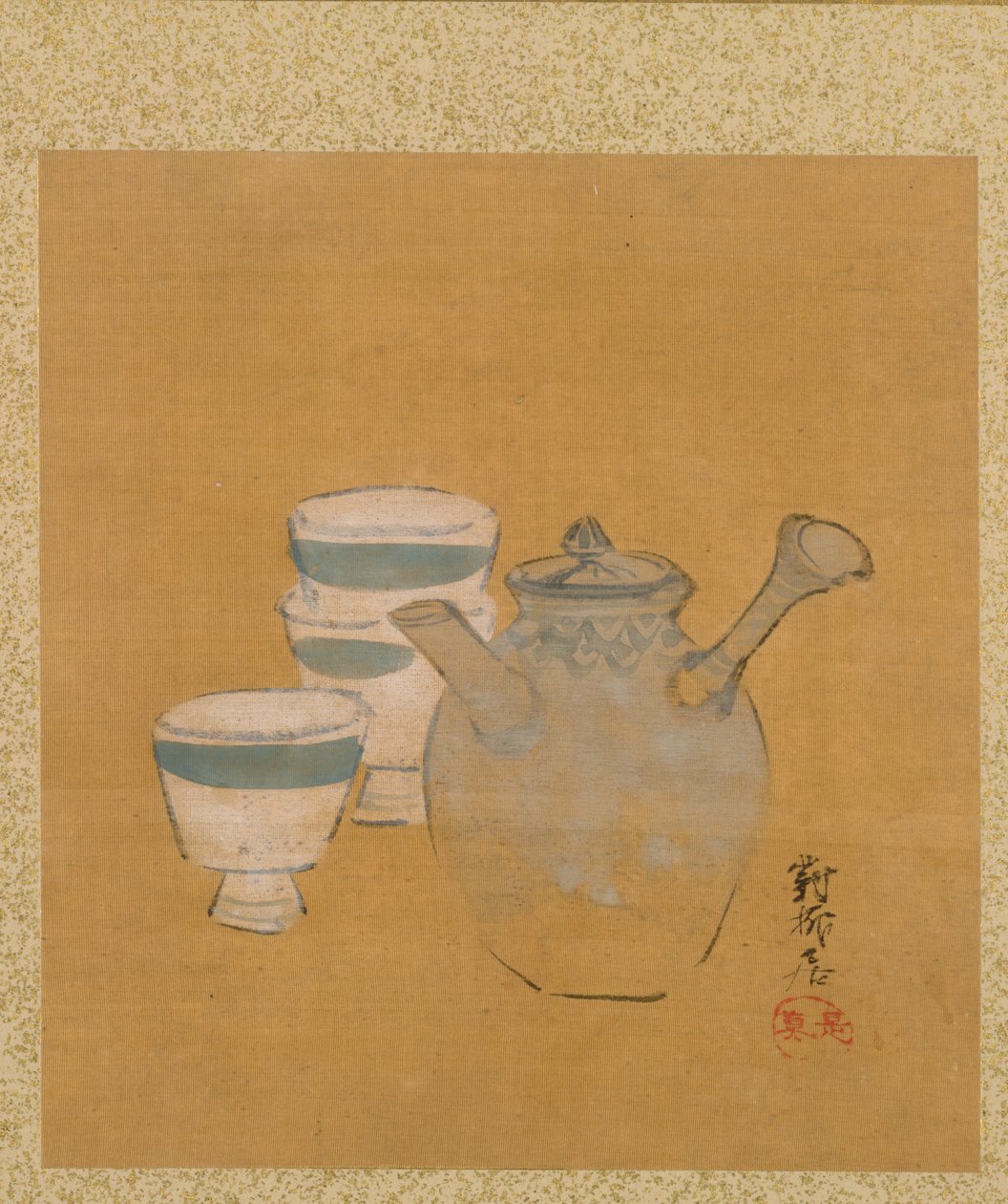 Blad från Album of Seasonal Themes: Peasant with Basket, 1847. av Shibata Zeshin