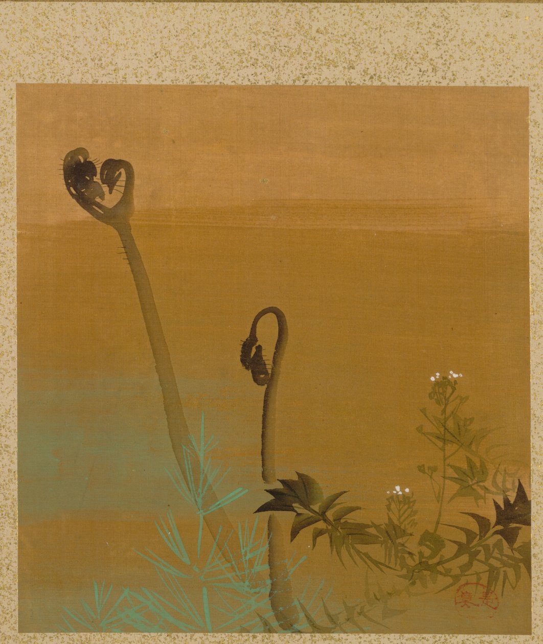 Nya ormbunkar från Album of Paintings av den ärevördiga Zeshin av Shibata Zeshin